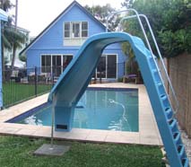 01 Fibreglass 4 Leisure Pool Slide Blue